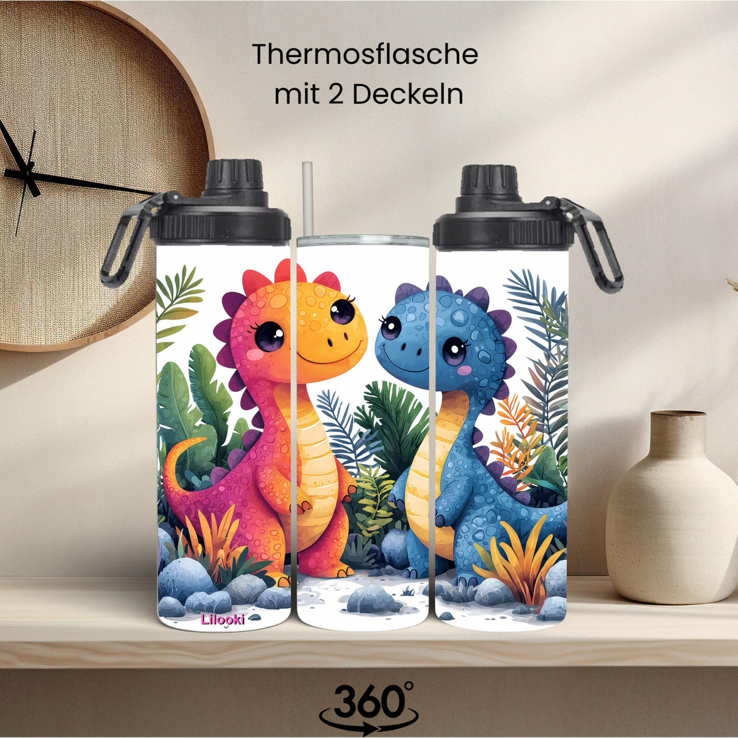 Tumbler / Thermosflasche mit Schraubverschluss - Dinos2