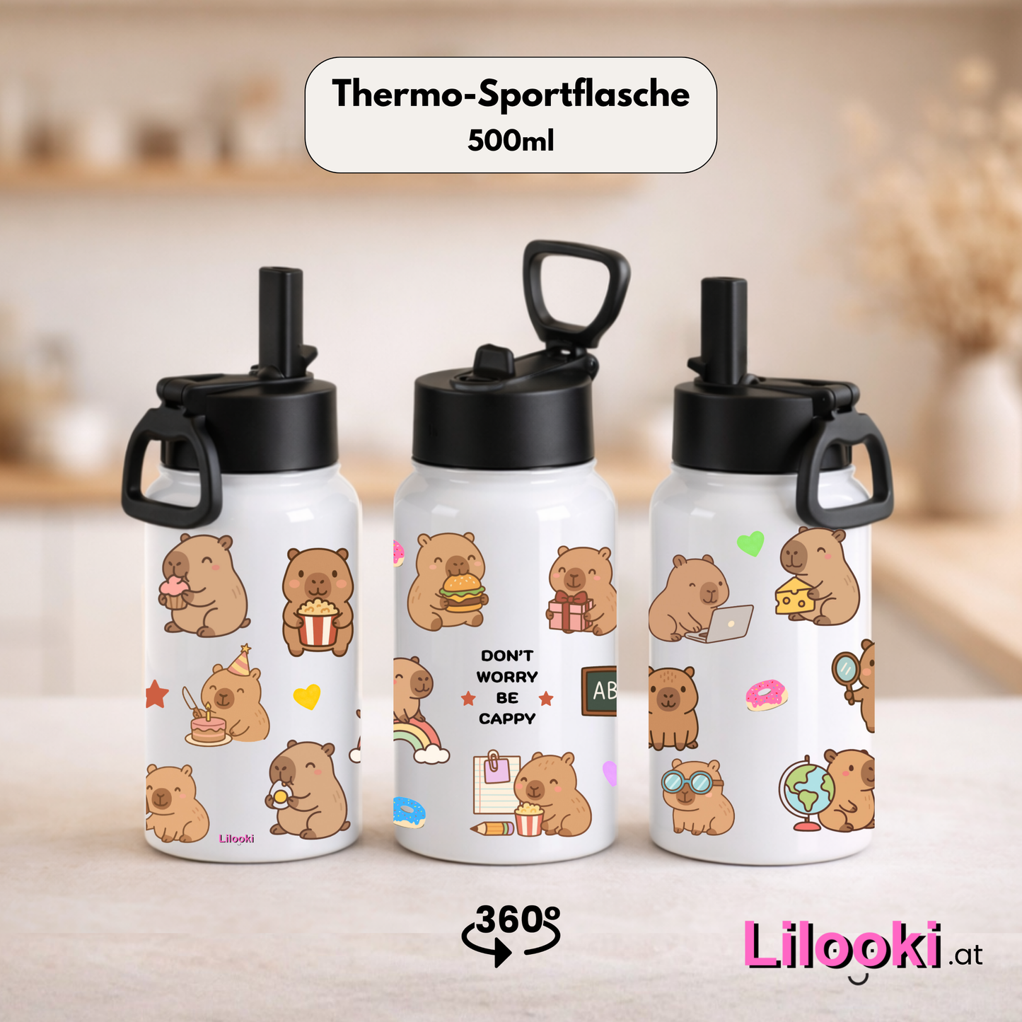 Thermo-Sportflasche - Capybara