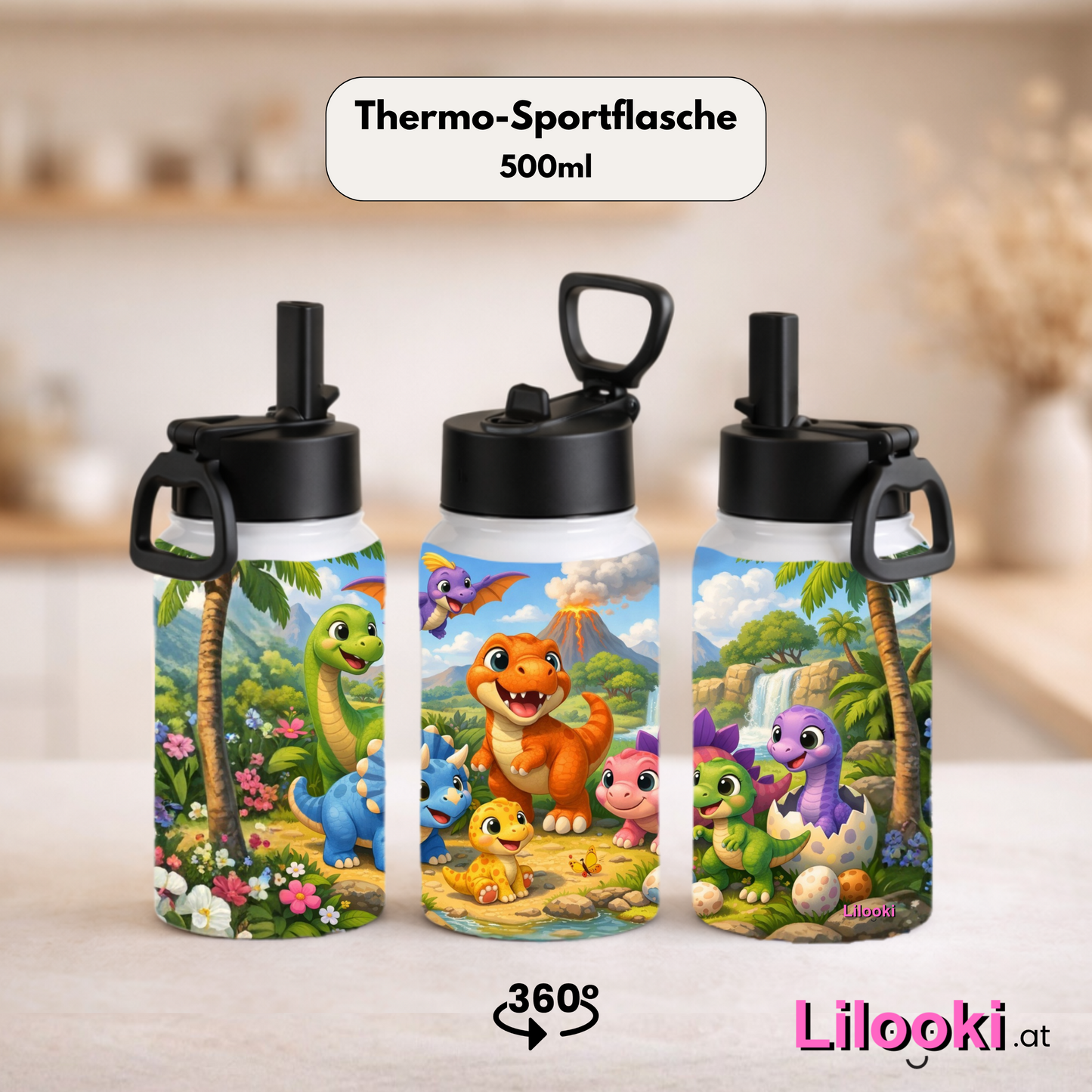 Thermo-Sportflasche - Dino 1