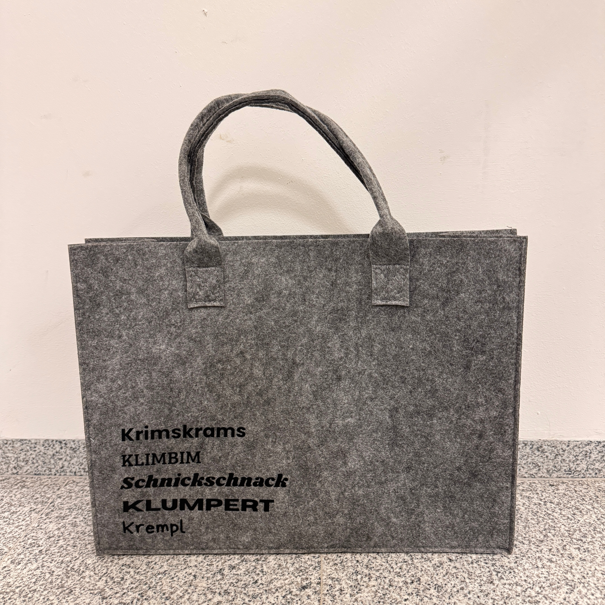 Filztasche - Krimskrams, Klimbim, Schnickschnack, Klumpert, Krempl