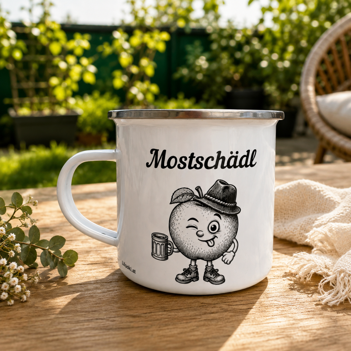Emaille Tasse - Mostschädl