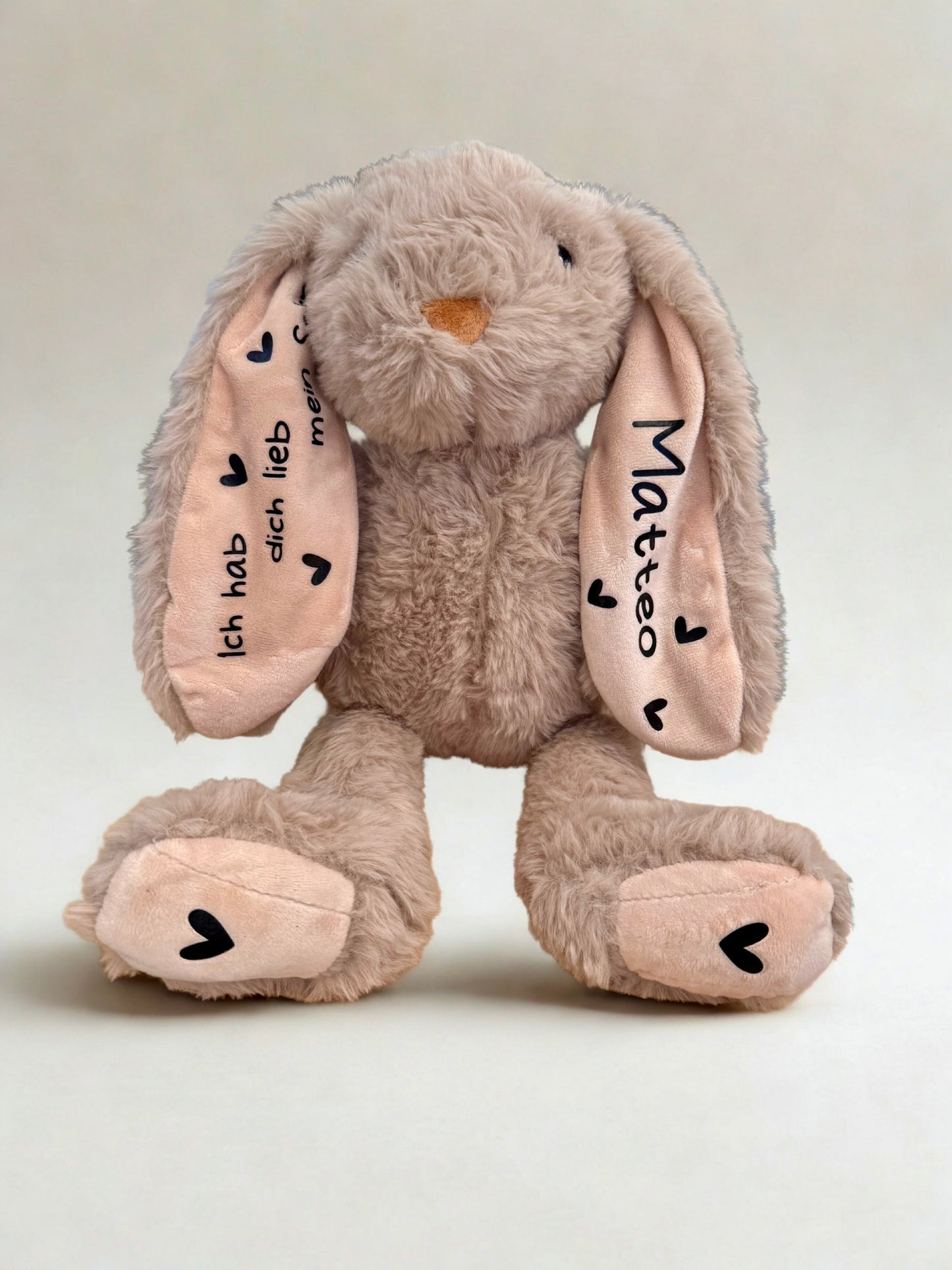 Stoffhase mit Text
