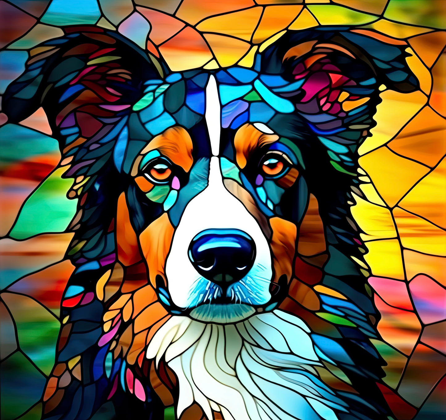 Tumbler / Thermosflasche mit Schraubverschluss - Hunde Buntglas