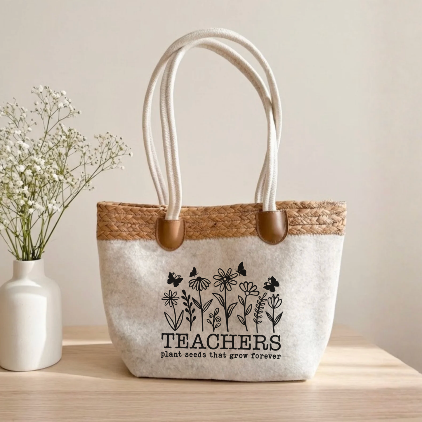 Filztasche mit Bund - Teachers plant seeds that grow forever