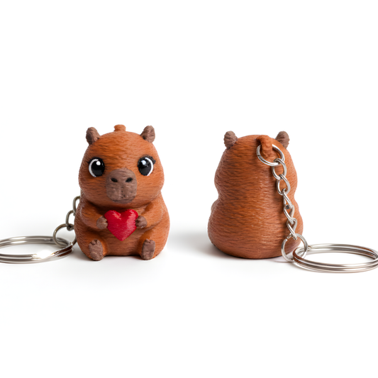 Capybara mit Herz Schlüsselanhänger – 3D-gedruckt 🦫