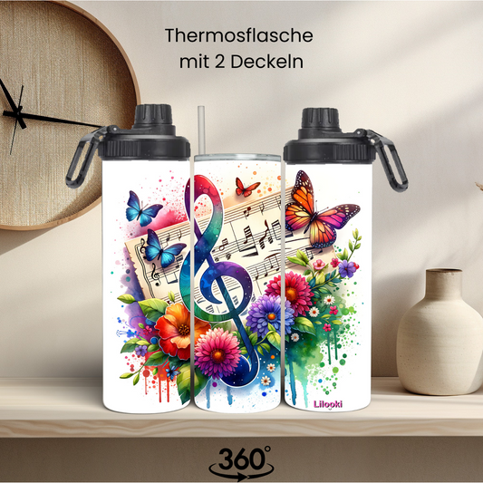 Tumbler / Thermosflasche mit Schraubverschluss - Musik