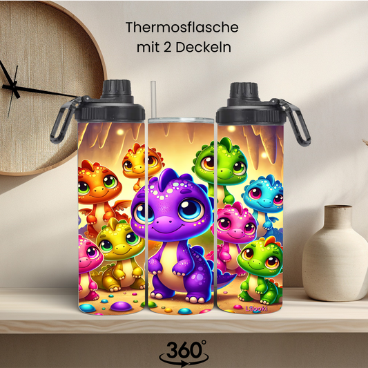 Tumbler / Thermosflasche mit Schraubverschluss - Dinos