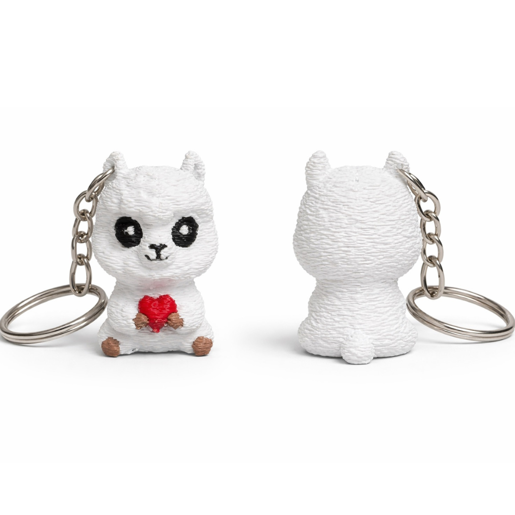 Lama mit Herz Schlüsselanhänger – 3D-gedruckt 🦙