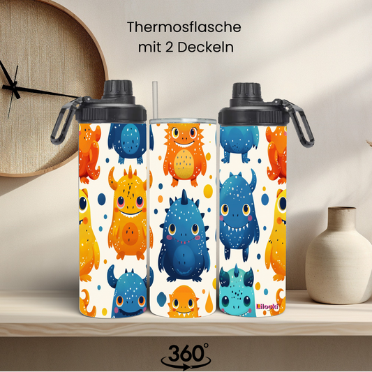 Tumbler / Thermosflasche mit Schraubverschluss - Monster
