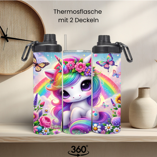 Tumbler / Thermosflasche mit Schraubverschluss - Einhorn 1
