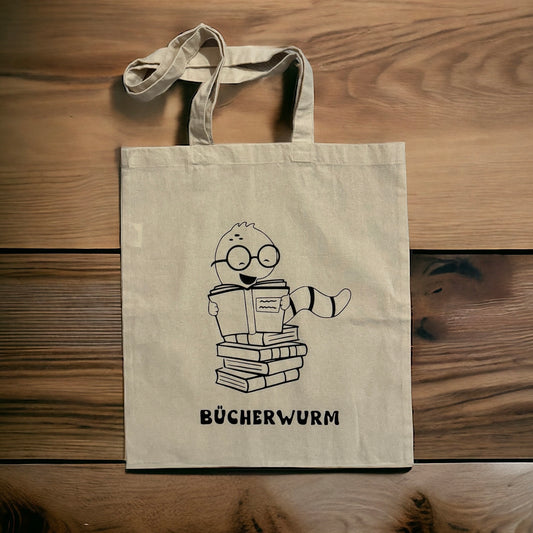 Baumwolltasche "Bücherwurm"
