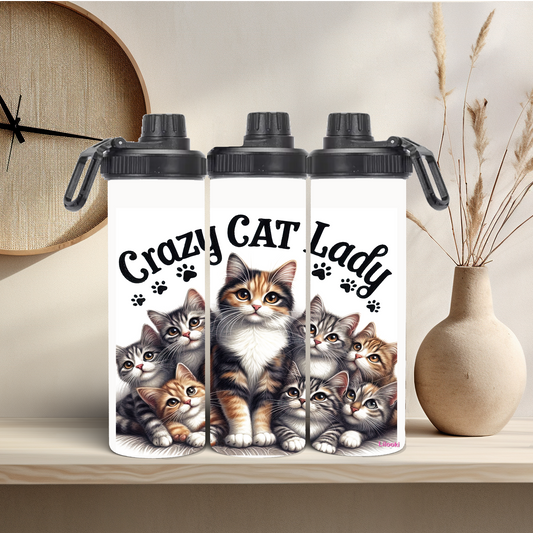 Tumbler / Thermosflasche mit Schraubverschluss - Crazy Cat Lady