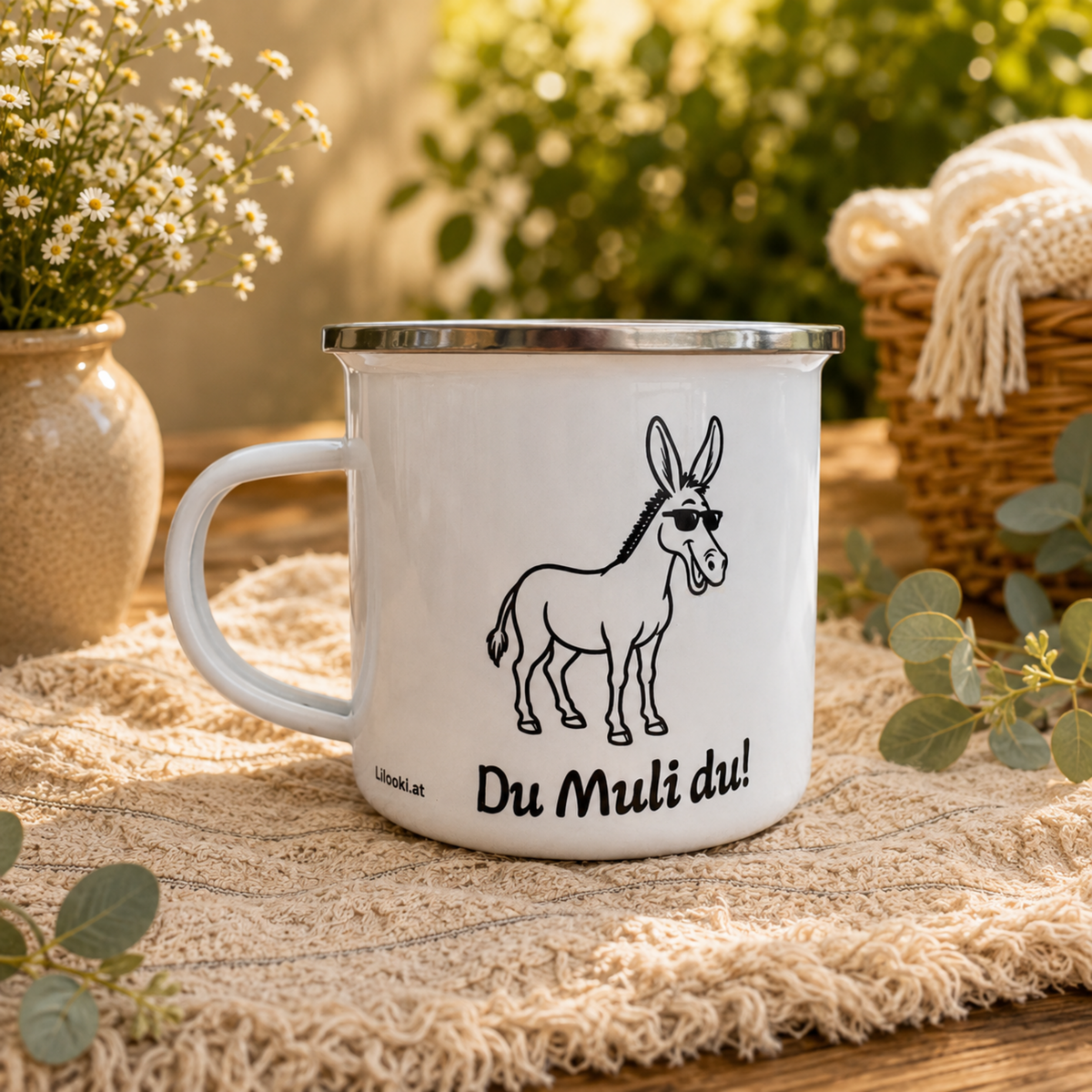 Emaille Tasse - Du Muli du!