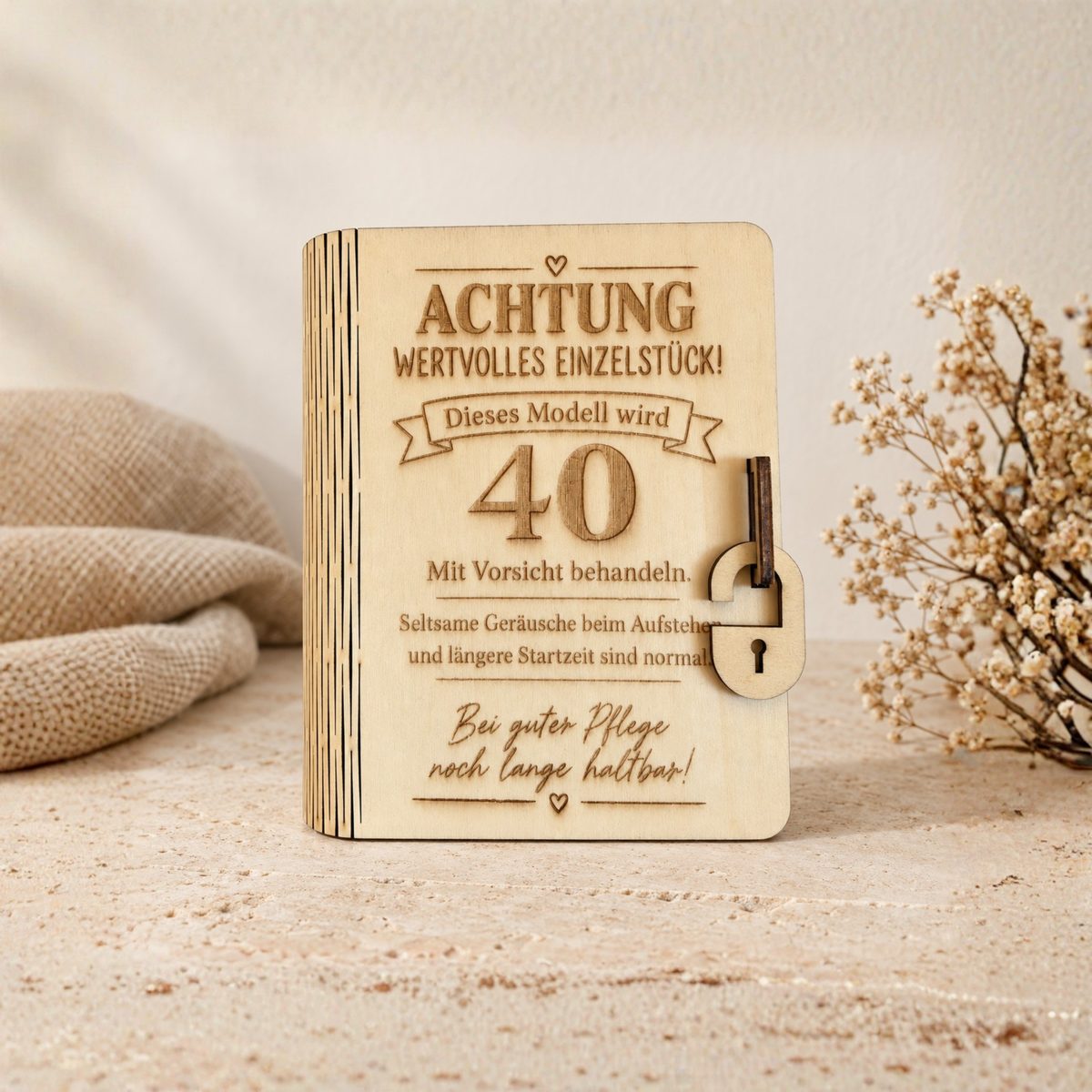 Geschenkbox zum runden Geburtstag – Geschenkbuch aus Holz