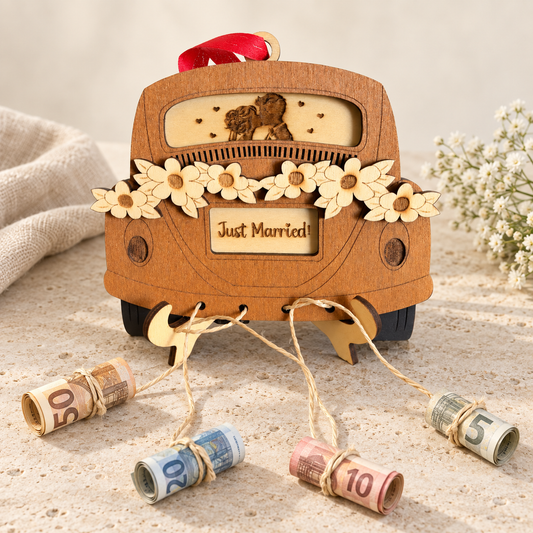 Hochzeitsgeschenk Holz-Geldgeschenk „Hochzeitsauto"