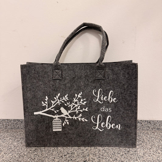Filztasche - Liebe das Leben