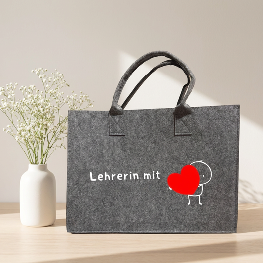 Filztasche "Lehrerin mit Herz"
