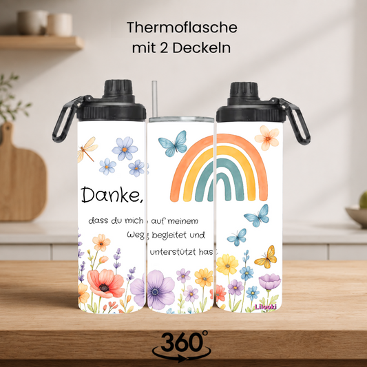 Tumbler / Thermosflasche mit Schraubverschluss - Danke, Lehrer