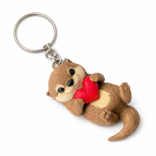 Otter mit Herz Schlüsselanhänger – 3D-gedruckt 🦦