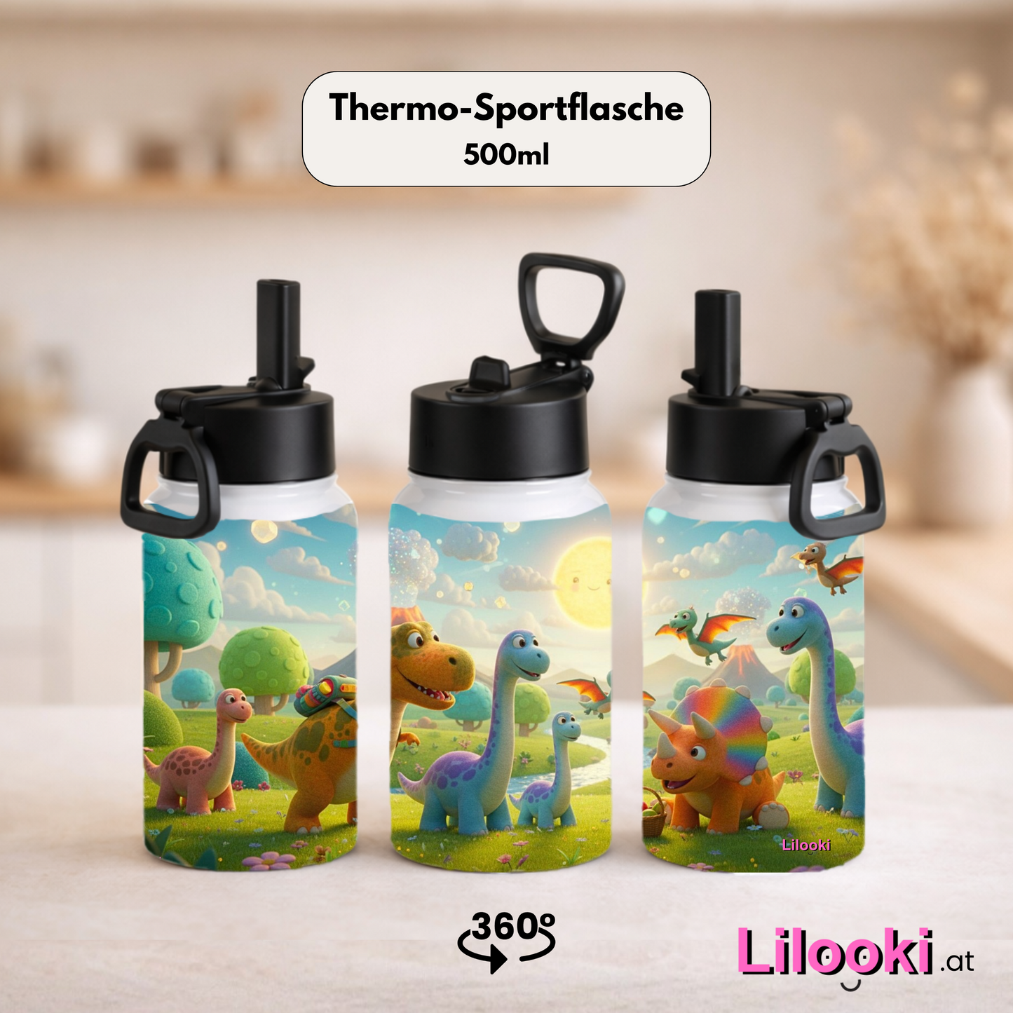 Thermo-Sportflasche - Dino 2